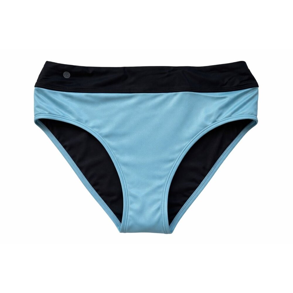 Unbranded High Rise Swim Bottom L Black Blue Athletic Swimwear Mix Match